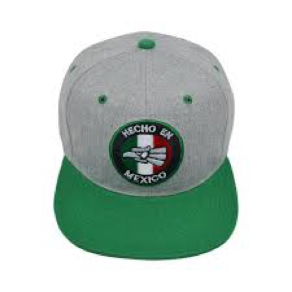 Hecho en Mexico Flat Bill Hat, Mexican Eagle Aguila Ballcap, Embroidered Made in - Picture 2 of 13